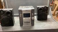 SONY STEREO SYSTEM WITH 2 RCA SPEAKERS