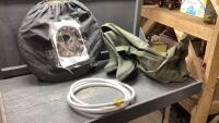TOTE W/ HIP WADERS, POP OUT HUNTER BLIND, SHORT HOSE