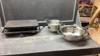 BOX W/ POTS + HERITAGE ELECTRIC GRILL
