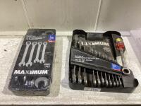 (2) MASTERCRAFT MAXIMUM, EXTRA LARGE WRENCH SET 4PC & DOUBLE COMBINATION WRENCH SET 12PC