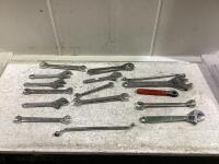 PAIL OF ASSORTED WRENCHES