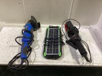 SHOP BOX W/ MASTERCRAFT ANGLE GRINDER, NOMA SOLAR PANEL & TIMING LIGHT INNOVA