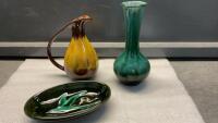 (3) BMP PIECES - VASE, JUG & CANDY DISH