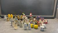 COLLECTION OF &ldquo;MADE IN OCCUPIED JAPAN&rdquo; ORNAMENTS,+ SALT & PEPPER SHAKERS + A FEW SANTA CANDLES