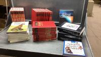 CRATE WITH POPULAR MECHANICS DO-IT-YOURSELF BOOKS, WILDLIFE ENCYCLOPEDIAS, SCHOOL TEXT STYLE BOOKS