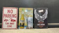 (3) REPLICA METAL SIGNS