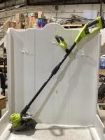 RYOBI BATTERY POWERED STRING TRIMMER & (1) BATTERY
