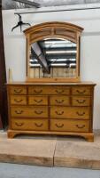 9-DRAWER DRESSER W/ BEVELLED MIRROR