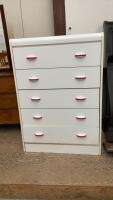 WHITE 5-DRAWER DRESSER