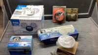 BOX W/ MARINE BOSS AUDIO SYSTEM + MILENNIA COMPACT STEREO + ASSORTED SPEAKERS