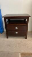 END TABLE W/ 2-DRAWERS & LOWER SHELF