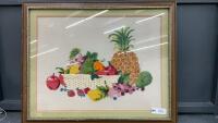 CREWEL STYLE FRUIT PICTURE