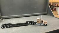 3-D PRINTED SEMI TRUCK W/ LOW RIDER TRAILER - CHOCOLATE BROWN CAB