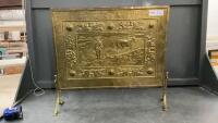 VINTAGE BRASS FIREPLACE SCREEN