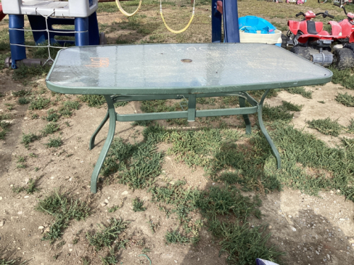 GLASS TOP PATIO TABLE