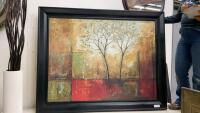 LARGE PAINTING - TREES W/ EARTH TONE BACKGROUND