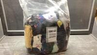 BAG OF COLOURED FLEECE WIPING CLOTHS