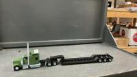 3-D PRINTED SEMI TRUCK W/ LOW RIDER TRAILER - FOREST GREEN CAB