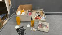 SMALL BOX OF TRAIN REPAIR PARTS