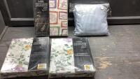BEDDING - (3) TWIN SHEET SETS + QUEEN DUVET COVER