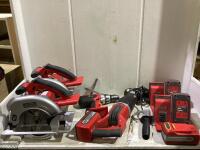 CRAFTSMAN TOOL BAG W/ (2) CIRCULAR SAWS 7-1/4", (2) CHARGER, (4) LITHIUM BATTERY, (1) JIGSAW & (1) DRILL 1/2"