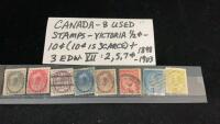 CANADIAN USED STAMPS, 1898 & 1903