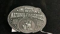 SMALL MONTANAS SILVERSMITH HESSTON BELT BUCKLE - 2005 NFR