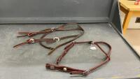 (2) LEATHER HEADSTALLS - ONE IS A SINGLE EAR