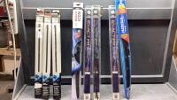 STACK OF WIPER BLADES+ REFILLS - 22&rdquo;