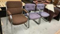 (3) OFFICE CHAIRS&hellip;(2) PURPLE, ONE BROWN.
