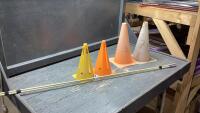 (4) TRAFFIC CONES + (2)STAKES