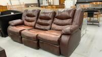 BROWN RECLINING COUCH