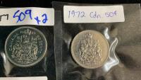 (2) CANADA 50 CENT COINS - 1972 & 1973
