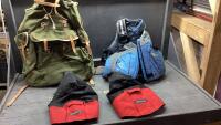 BACKPACK W/METAL FRAME, LIFE JACKET + (2) SIDEWINDS