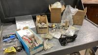 BOX W/ FUEL FILTERS, WIPER ACTUATOR MOTOR, BIG BOLTS,
