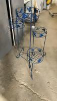 ADJUSTABLE NAVY BLUE PLANT STAND - (4) POT HOLDERS