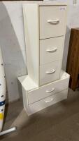 (2) CREAM COLORED CABINETS