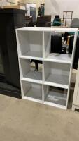 6-CUBBY WHITE SHELVING UNIT