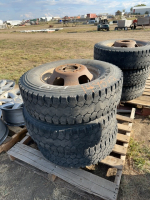 Set of six dually rims and tires