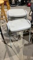 (3) GREY STACKING STOOLS