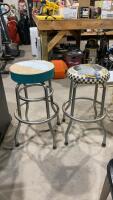 (2) SHOP STOOLS - ONE IS A SWIVEL TOP