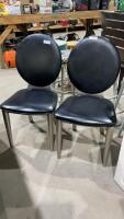 (2) BLACK CUSHIONED CHAIRS W/ METAL BASE