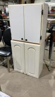 (2) WHITE CABINETS