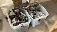 (2)TOTES - VEHICLE RADIO/STEREOS, HORNS, CB RADIOS, HARNESS, PHONE
