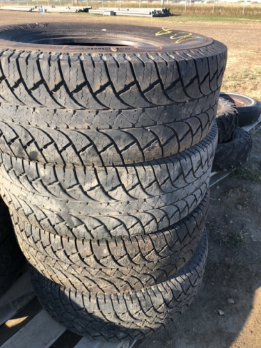 Stack of six truck tires