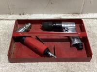 PNEUMATIC TOOLS W/ CAMPBELL HAUSFELD 3/8" REVERSIBLE DRILL & ANGLE DRILL