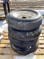 SET OF 4 TIRES RUSTED RIMS 4-BOLT