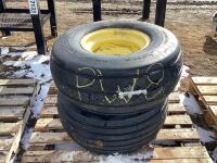 (2) MIXED TIRES FIELD-MATE & GOODYEAR RUSTED RIMS 12-BOLT