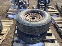 (2) MIXED TIRES GOOD YEAR 5-BOLT & SAVERO 7-BOLT RUSTED RIMS