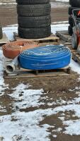 Pallet of lay flat hose with couplers